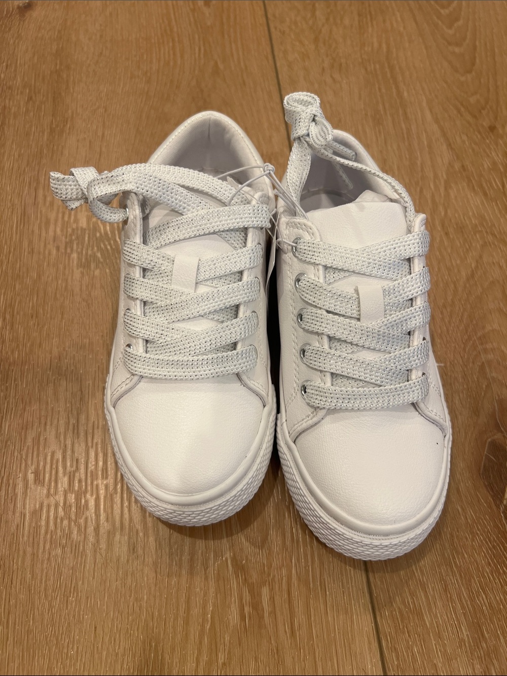 Kids White Low-Top Sneakers - Casual Everyday Shoes